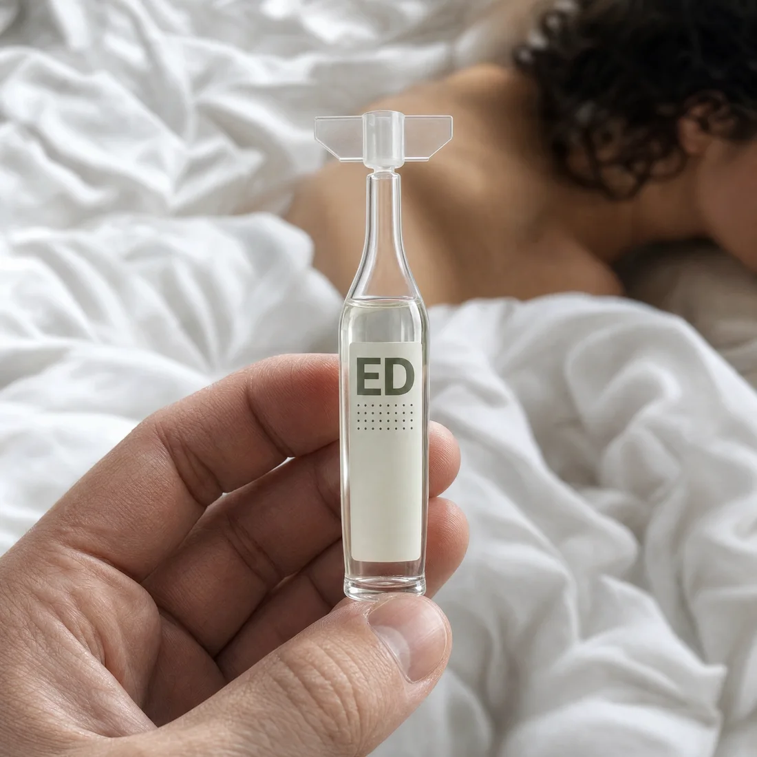 A hand holding the Quattro ampoule